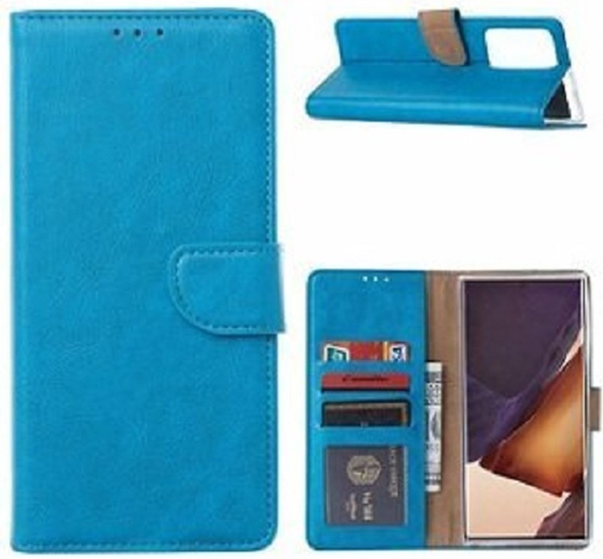 Samsung Galaxy S20 Ultra Hoesje Met Pasjeshouder Bookcase Turquoise