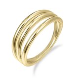 Schitterende 14 Karaat Gouden Luxe Gepolijste 3 Bands Ring 19.00 mm (maat 60) model 275|Aanzoeksring