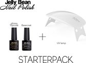 Jelly Bean Nail Polish Startset 6W - Premium UV nagellamp voor gel nagellak - Base Coat - Top Coat