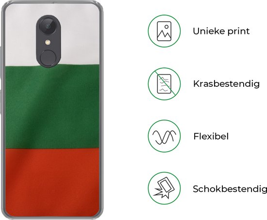 Coque Xiaomi Redmi 5 - Gros plan sur le drapeau de la Bulgarie - Coque en Siliconen pour téléphone