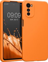 kwmobile telefoonhoesje geschikt voor Motorola Moto E32 - TPU backcover met siliconen coating - Smartphone case in fruitig oranje