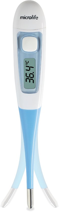 Microlife MT 400 | Antibacteriële thermometer | Ideaal voor baby's en kinderen | Meting in 10 seconden | Koortsalarm - Groot LCD display met verlichting - Flexibele zachte tip - Levenslang garantie - Microlife