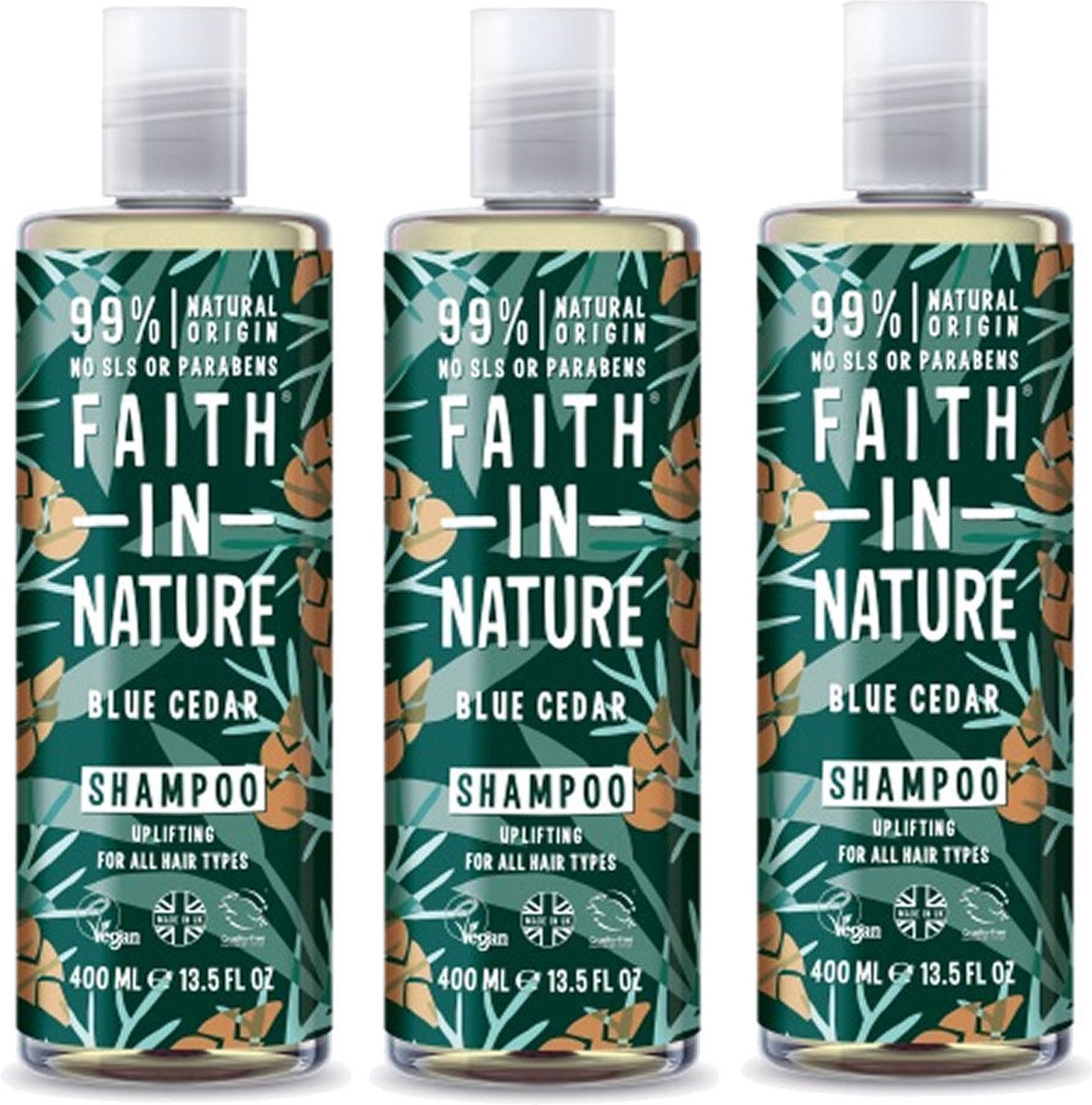 FAITH IN NATURE - Shampoo Blue Cedar - 3 Pak
