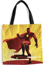 Sac bandoulière - Sac de plage - Shopper Une illustration d'un super héros aux yeux rouges - 40x40 cm - Sac en coton