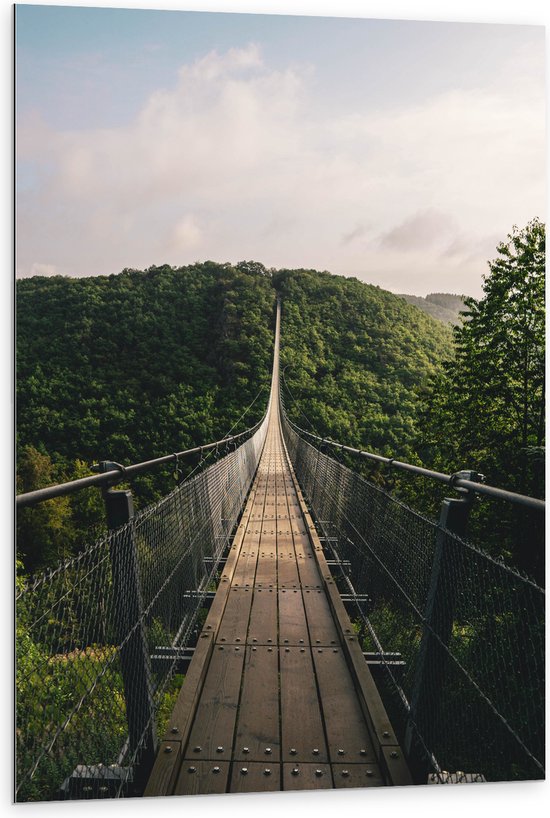 WallClassics - Dibond - La passerelle du Moulin de l'Epine Brug - 80x120 cm Foto op Aluminium (Wanddecoratie van metaal)