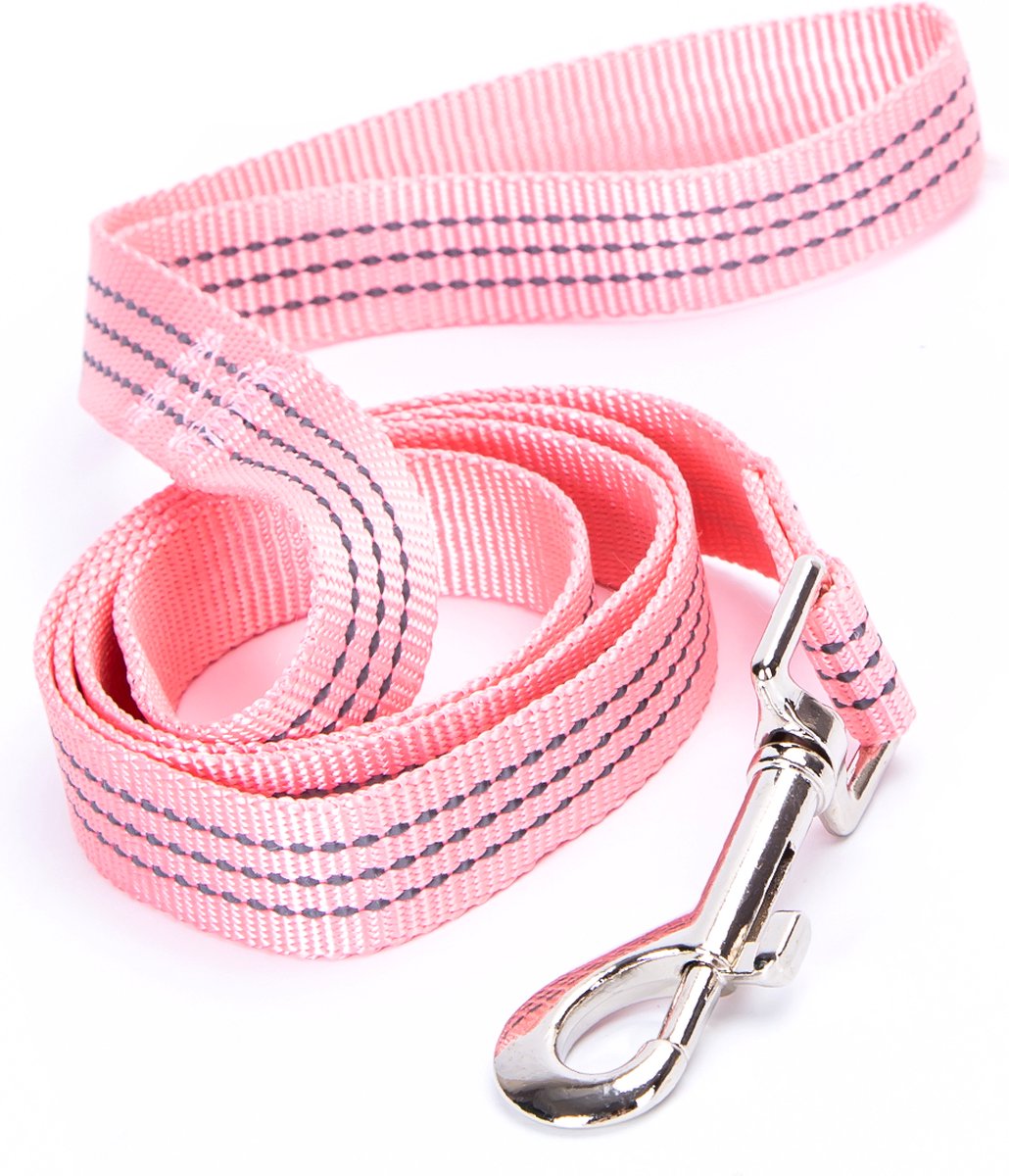 Nobleza Hondenriem - hondenriem nylon - leiband roze - roze hondenleiband - 120 cm