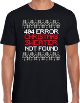 Bellatio Decorations Fout Kerst t-shirt - error 404 - shirt - heren - zwart M