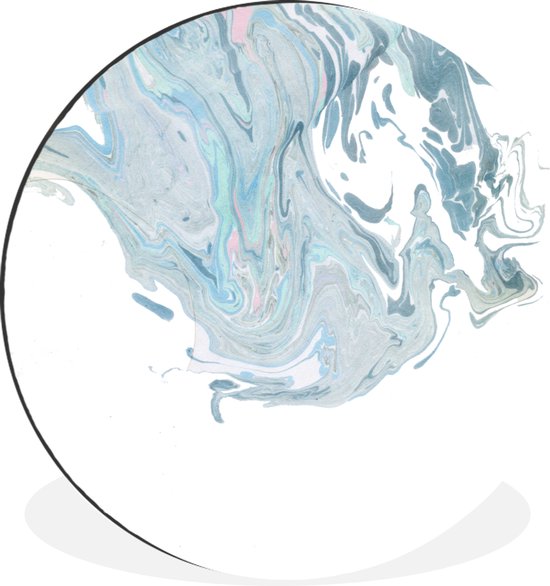 WallCircle - Wandcirkel - Muurcirkel - Geode - Patronen - Turquoise - Aluminium - Dibond - ⌀ 30 cm - Binnen en Buiten