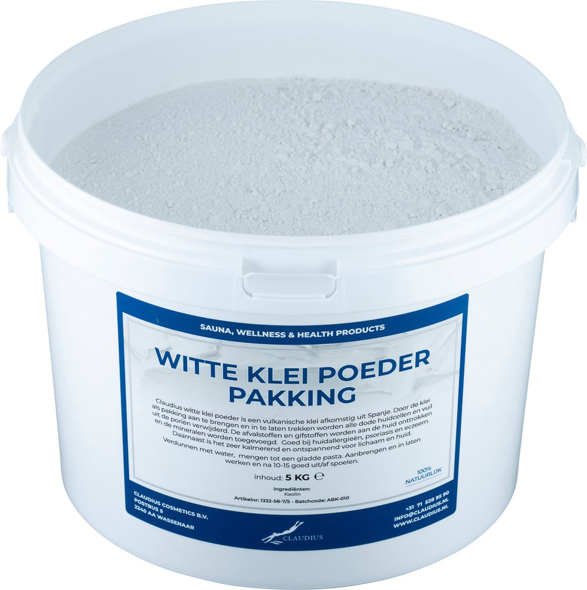 Goedkoopste Witte klei poeder pakking 5 kg - 100 natuurlijk - voor klei masker en lichaamspakking