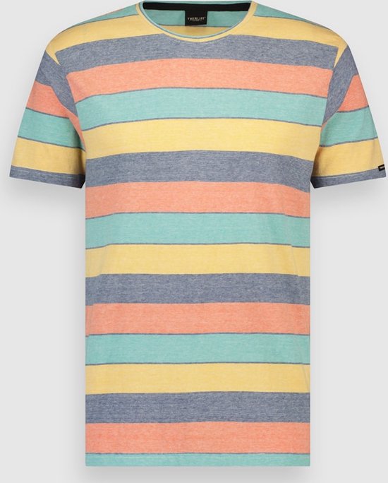 Twinlife Heren T. Crew Stripes - T-Shirts - Wasbaar - Ademend - Meerkleurig - 3XL