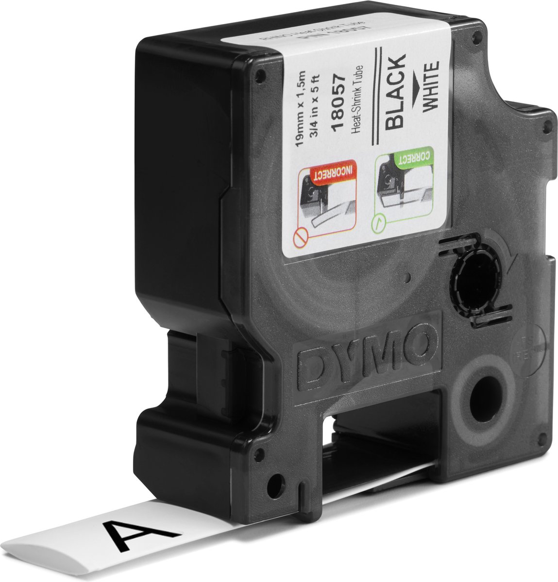 DYMO Rhino industriële HeatShrink Tubelabels 19 mm x 1,5 m zwarte