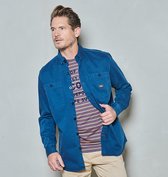 Twinlife Heren twill over - Overhemden - Wasbaar - Ademend - Blauw - L