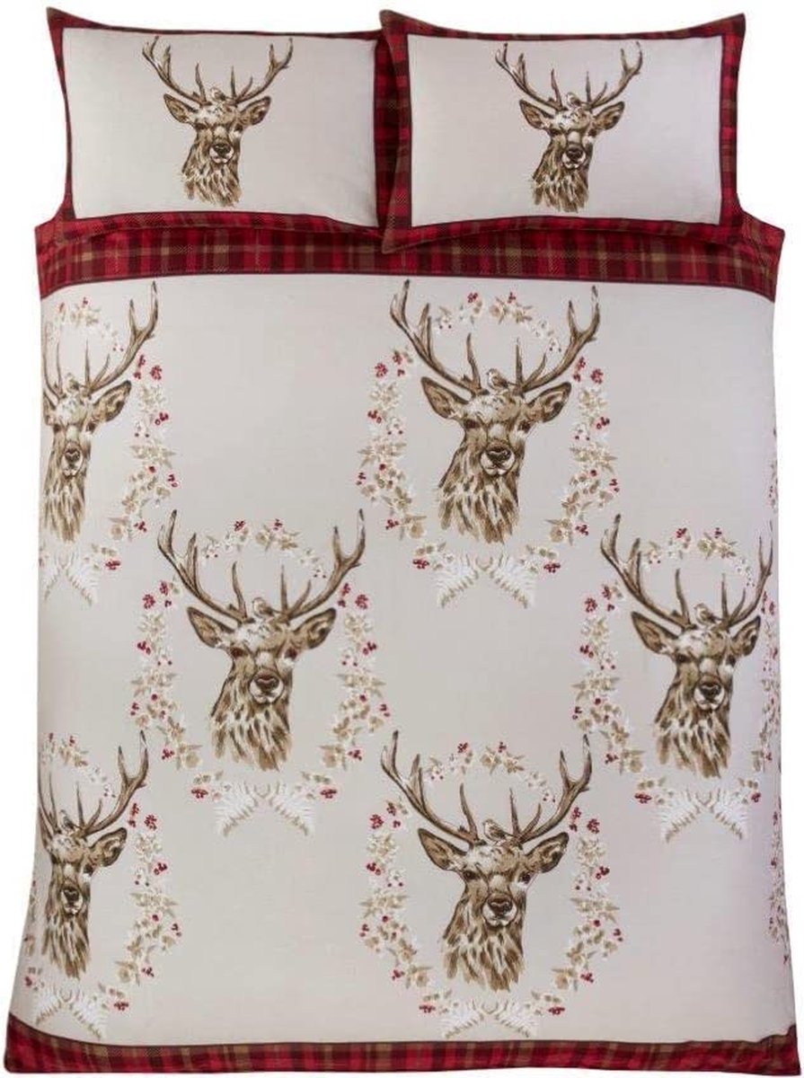 Dekbedovertrek Angus Stag flanel - 200x200 cm - Tweepersoons