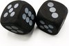 Afbeelding van het spelletje Doodadeals® Mega Dobbelstenen Zwart 2 stuks - 65mm x 65mm - Mega grote dobbelstenen