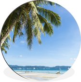 WallCircle - Wandcirkel - Muurcirkel - Palmbomen op het strand van Boracay - Aluminium - Dibond - ⌀ 30 cm - Binnen en Buiten