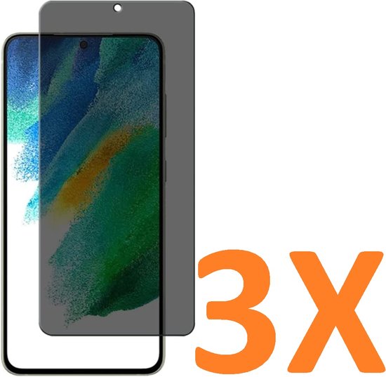 Protecteur d'écran en Glas - Protecteur d'écran en Tempered Glass de confidentialité anti- Spy - 3x Convient pour : Samsung Galaxy S21FE