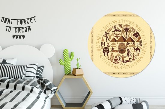Illustration symbolique de l'Egypte Cercle mural aluminium ⌀ 140 cm