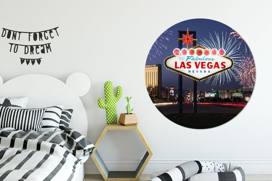 Panneau de bienvenue Las Vegas - United States Wall Circle aluminium