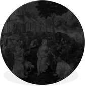 WallCircle - Wandcirkel - Muurcirkel - Aanbidding der wijzen - Leonardo da Vinci - Aluminium - Dibond - ⌀ 140 cm - Binnen en Buiten