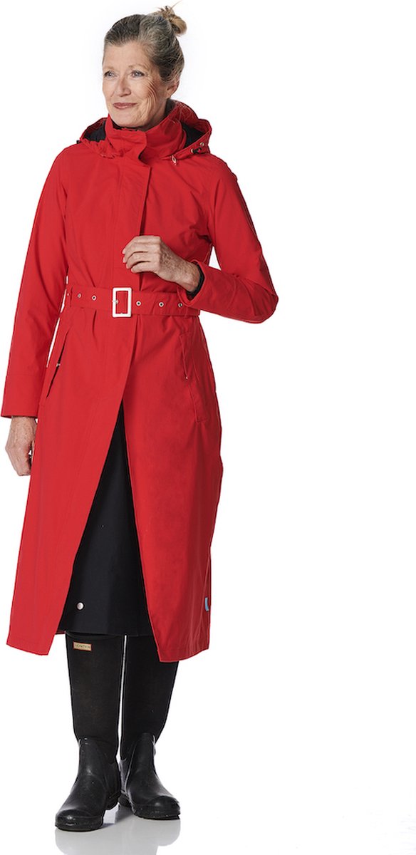 Happy Rainy Days Lange Regenjas Dames Montreal Rood / Zwart