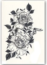 Temporary Tattoo Rozen/Bloemen (21x12 cm) [Neptattoo - Tijdelijke ..., حجم الصورة 154x210