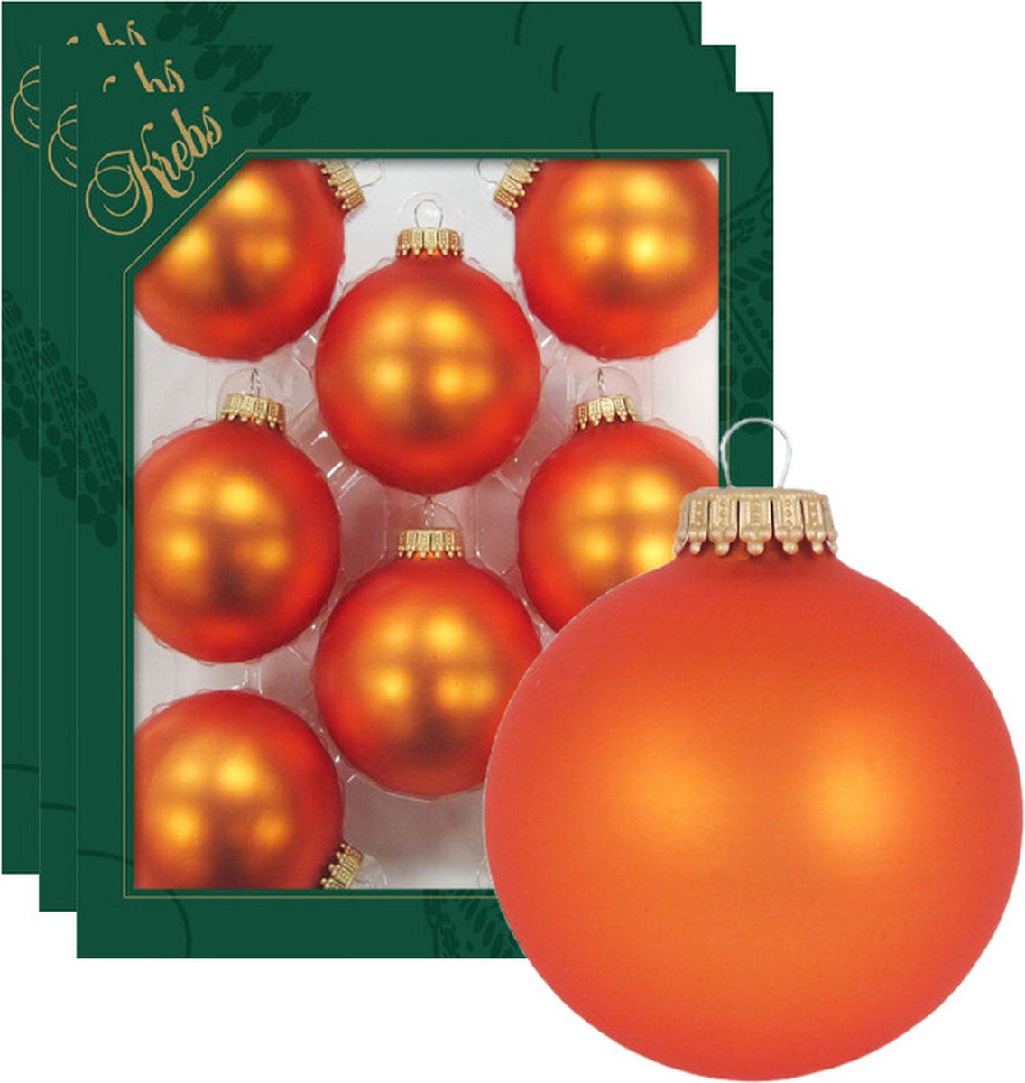 24x Wildfire Velvet oranje glazen kerstballen 7 cm kerstboomversiering - mat - Kerstversiering/kerstdecoratie oranje