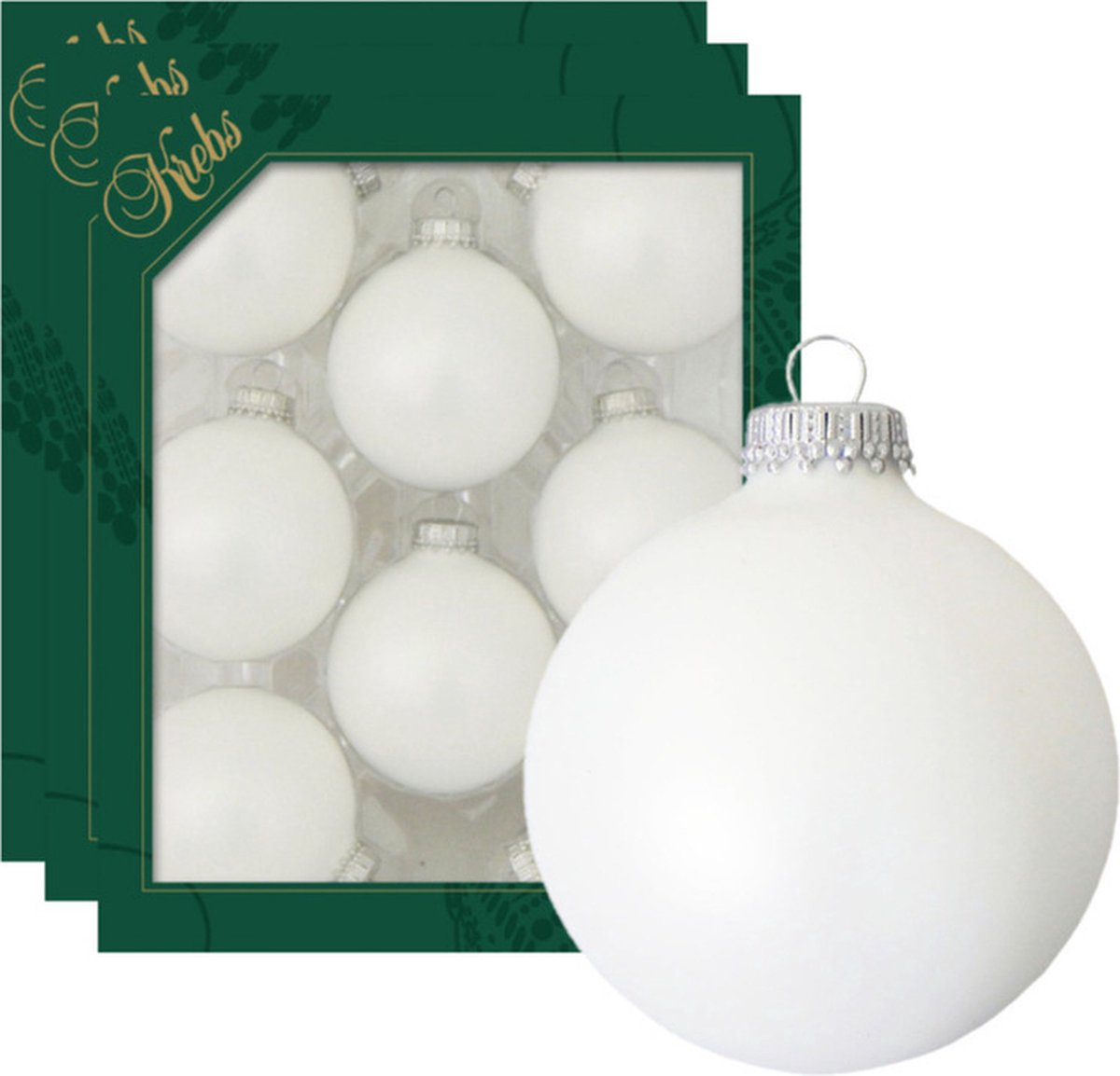 24x Satijn witte glazen kerstballen mat 7 cm kerstboomversiering - Kerstversiering/kerstdecoratie wit