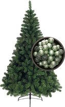 Bellatio Decorations kerstboom H240 cm - met kerstballen mintgroen