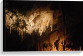 WallClassics - Canvas  - Kalksteen in Grot - 60x40 cm Foto op Canvas Schilderij (Wanddecoratie op Canvas)