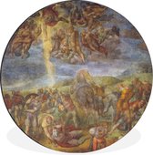 WallCircle - Wandcirkel - Muurcirkel - De bekering van Paulus - Schilderij van Michelangelo - Aluminium - Dibond - ⌀ 90 cm - Binnen en Buiten