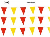 12x Vlaggenlijn rood/geel 10 meter