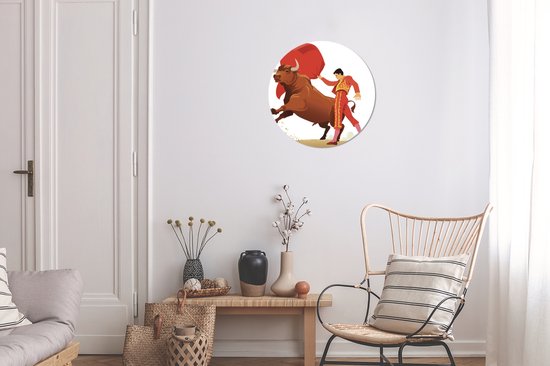 Une illustration d'un torero mural cercle aluminium ⌀ 30 cm - tirage photo sur cercle mural / cercle vivant / cercle de jardin (décoration murale)