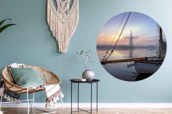 alt-placeholder: voilier-au-dessus des-eaux-du-parc-national-les-larges-en-angleterre_DqG6g4AR_mediumjpg Cercle mural aluminium ⌀ 120 cm - tirage photo sur cercle mural / cercle vivant / cercle jardin (décoration murale) XXL / Groot format !