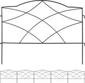 Clôture de lit Relaxdays - clôture de jardin - fer - clôture décorative - système plug-in - lit - pelouse - noir