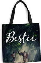Sac à bandoulière - Sac de plage - Shopper Bestie - Proverbes - Citations - 45x45 cm - Sac en coton