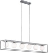 Deco Hanglamp eetkamer met 6 lichtpunten - In hoogte verstelbaar - LED lampen inbegrepen - Zilver