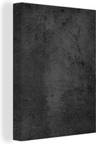 Canvas Schilderij Beton - Robuust - Vintage - Rustiek - Grijs - Zwart - 90x120 cm - Wanddecoratie