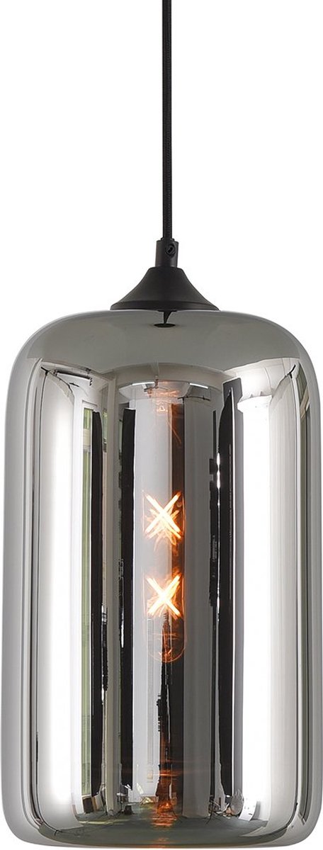 Keukenlamp plafondlamp tube grijs chroom glas Gavi - Ø 18 cm