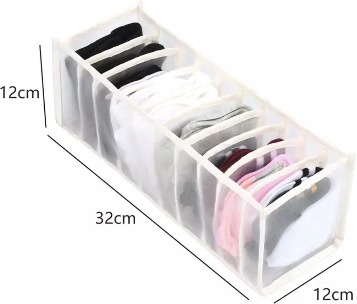 Opvouwbare Lade-Organizer Set Van 3 - Sokken- En Ondergoedorganizer Voor Een Opgeruimde Kast In Wit