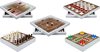 Afbeelding van het spelletje 5 in 1 spellendoos - Schaken - Dammen - Backgammon - Mens erger je niet - Molenspel - In wit houten kistje met magnetische sluiting - maat 32cm