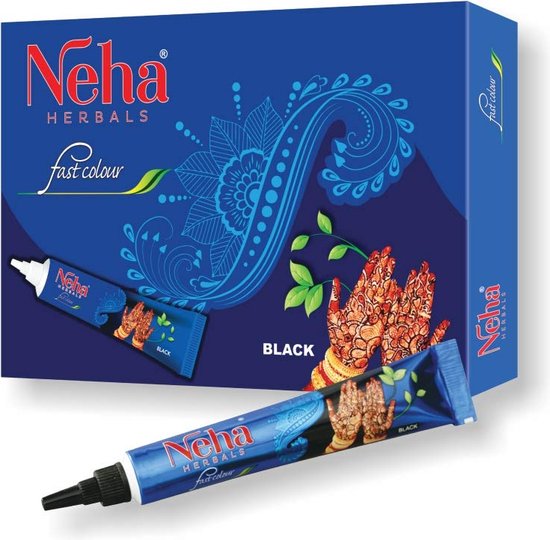 Neha Herbals Fast Color Tube (1 stuk) - 25G in elke tube - Zwart | bol
