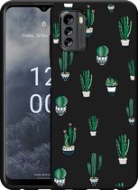 Nokia G60 Hoesje Zwart Cactus - Designed by Cazy