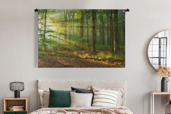 Tapisserie - Tapisserie - Soleil - Forêt - Arbres - Nature - Automne - 180x120 cm - Tapisserie