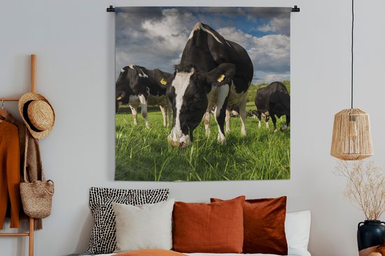 Tapisserie - Tapisserie - Vaches - Animaux - Herbe - Pâturage - Ferme - 150x150 cm - Tapisserie
