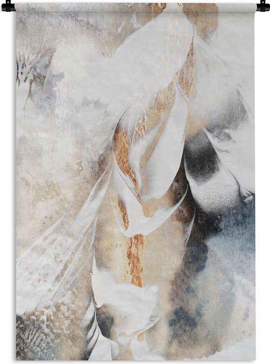 Wandkleed - Wanddoek - Abstract - Gold - Design - Luxe - 90x135 cm - Wandtapijt