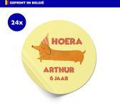 Stickers verjaardag kind | Gepersonaliseerd | Naam | Leeftijd | Per 24 | Traktatie | Uitdelen | Sluitzegel | Bedankje | Bedankt | Envelop | Cadeau | Gift | Cadeauzakje | Traktatie | Inpakken| Verjaardag | Sticker | Stijlvol | 4cm | 40mm