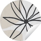 Tuincirkel Bloemen - Minimalisme - Pastel - 60x60 cm - Ronde Tuinposter - Buiten