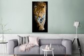 Décoration murale Métal - Aluminium Peinture Industrielle - Léopard - Animaux - Portrait - Animaux sauvages - Zwart - 80x160 cm - Dibond - Photo sur aluminium - Décoration murale industrielle - Pour le salon / chambre