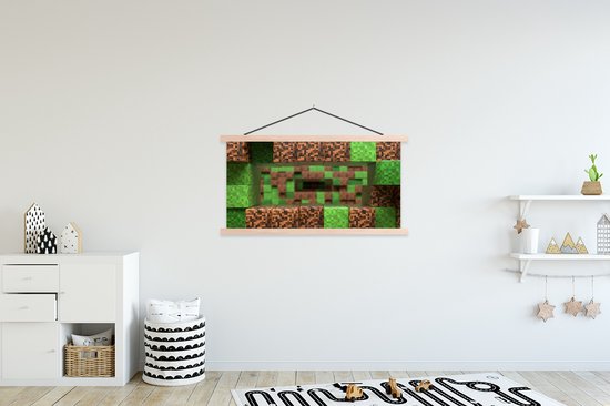 Affiche scolaire - Gaming - Minecraft - Blocs - 120x60 cm - Lattes vierges