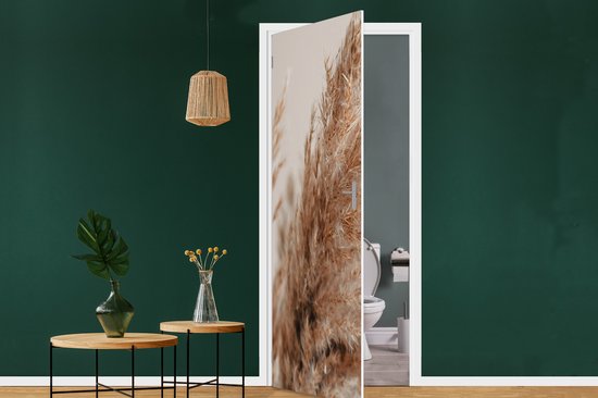 Sticker pour porte Herbe - Plantes - Nature - Herbe de la pampa - 95x235 cm - Affiche de porte